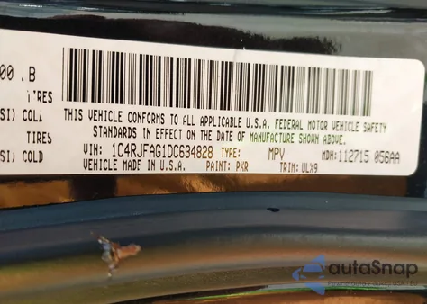 2013 Jeep Grand Cherokee Laredo from USA, damaged, VIN 1C4RJFAG1DC634828